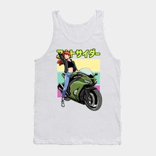 Kawaii Girl on Sportbike Tank Top